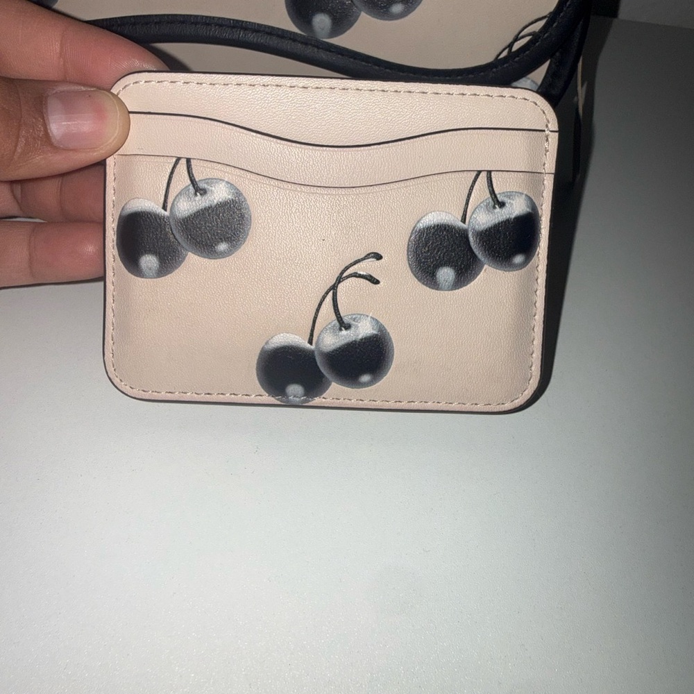 Coachtopia Wavy Dink Black Cherry Print Bag With Card Case - Picture 10 of 13